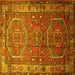 Square Machine Washable Persian Yellow Traditional Rug, wshtr692yw