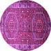 Round Persian Purple Traditional Rug, tr692pur