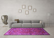 Machine Washable Persian Purple Traditional Area Rugs in a Living Room, wshtr692pur