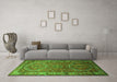 Machine Washable Persian Green Traditional Area Rugs in a Living Room,, wshtr692grn