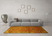 Machine Washable Persian Yellow Traditional Rug in a Living Room, wshtr692yw