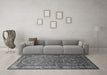 Machine Washable Persian Gray Traditional Rug in a Living Room,, wshtr692gry