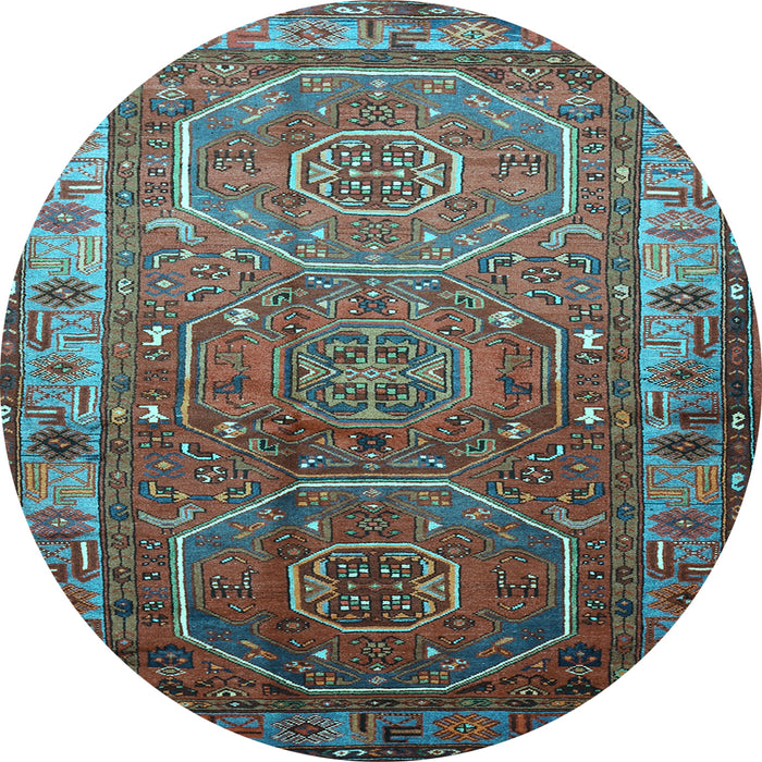 Round Persian Light Blue Traditional Rug, tr692lblu