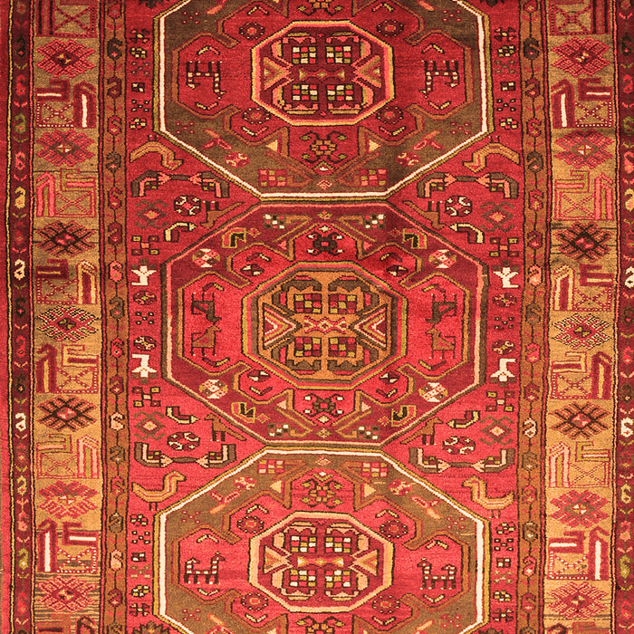 Serging Thickness of Machine Washable Persian Orange Traditional Area Rugs, wshtr692org