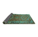 Sideview of Persian Turquoise Traditional Rug, tr692turq