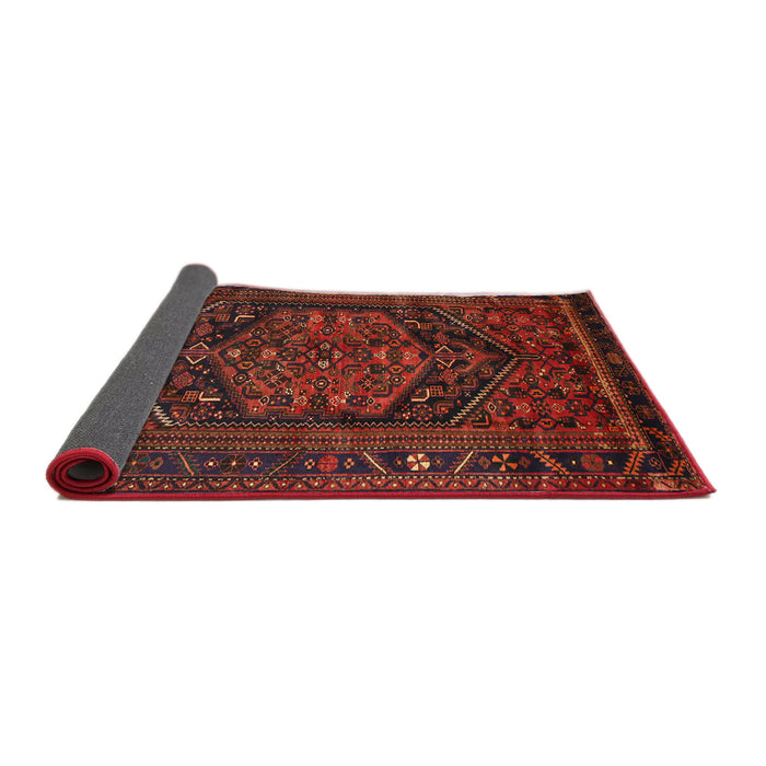 Sideview of Traditional Dark Sienna Brown Persian Rug, tr693