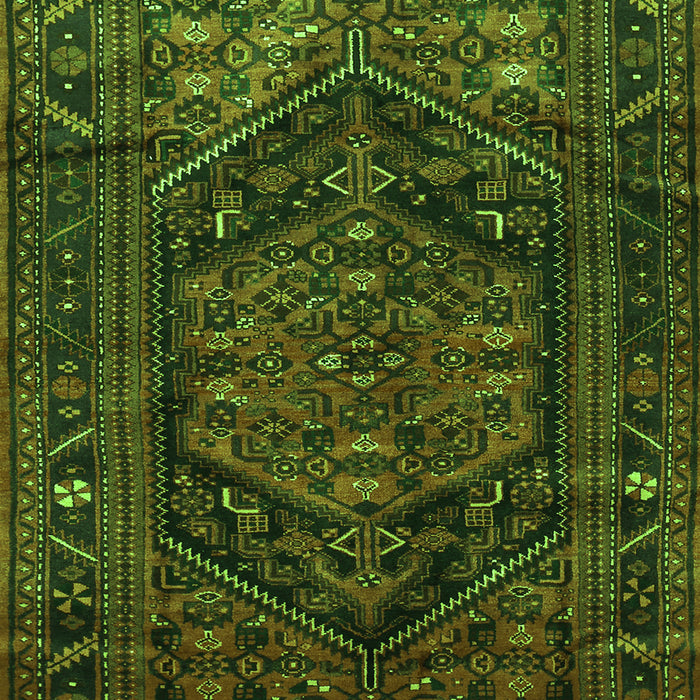 Serging Thickness of Machine Washable Persian Green Traditional Area Rugs, wshtr693grn