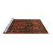 Sideview of Machine Washable Persian Brown Traditional Rug, wshtr693brn