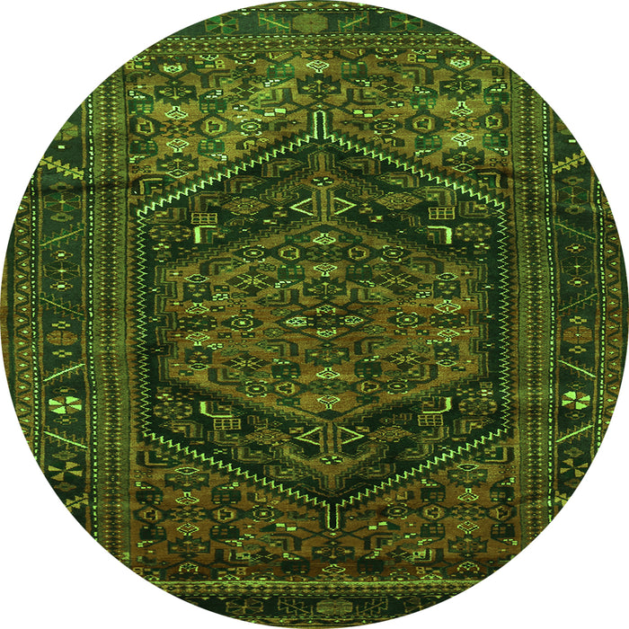 Square Persian Green Traditional Rug, tr693grn