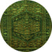 Square Persian Green Traditional Rug, tr693grn