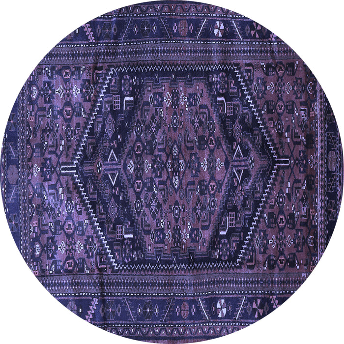 Round Persian Blue Traditional Rug, tr693blu