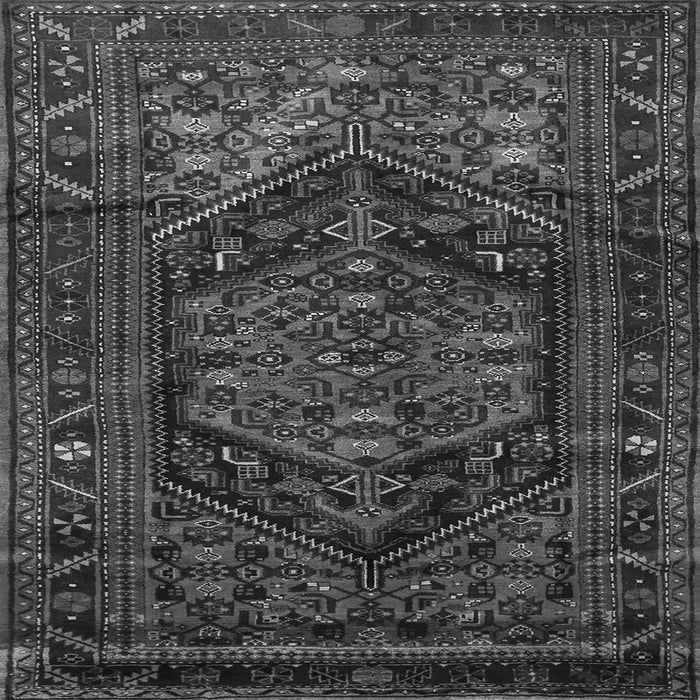 Round Machine Washable Persian Gray Traditional Rug, wshtr693gry
