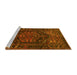 Sideview of Machine Washable Persian Yellow Traditional Rug, wshtr693yw