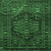 Square Persian Emerald Green Traditional Rug, tr693emgrn
