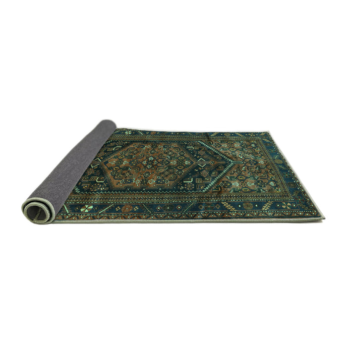 Sideview of Persian Turquoise Traditional Rug, tr693turq