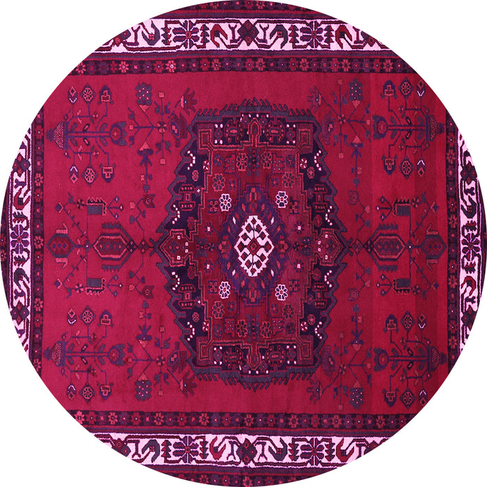 Round Persian Pink Traditional Rug, tr694pnk