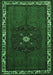 Machine Washable Persian Emerald Green Traditional Area Rugs, wshtr694emgrn