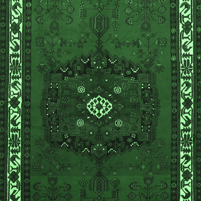Machine Washable Persian Emerald Green Traditional Area Rugs, wshtr694emgrn