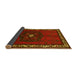 Sideview of Persian Yellow Traditional Rug, tr694yw