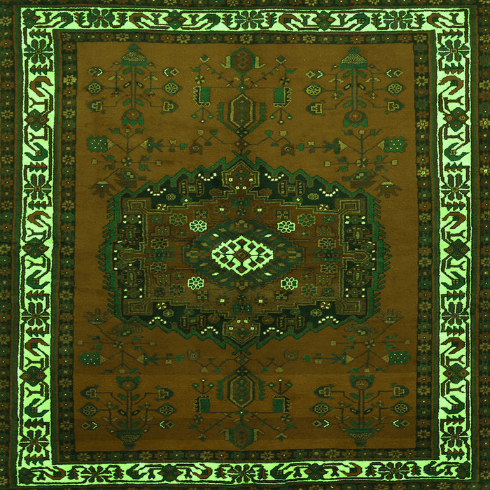 Serging Thickness of Persian Green Traditional Rug, tr694grn