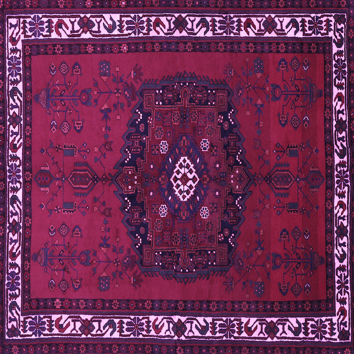 Square Machine Washable Persian Purple Traditional Area Rugs, wshtr694pur