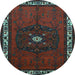 Round Persian Light Blue Traditional Rug, tr694lblu
