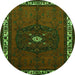Square Persian Green Traditional Rug, tr694grn