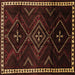 Square Machine Washable Persian Brown Traditional Rug, wshtr695brn