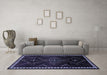 Machine Washable Persian Blue Traditional Rug in a Living Room, wshtr695blu