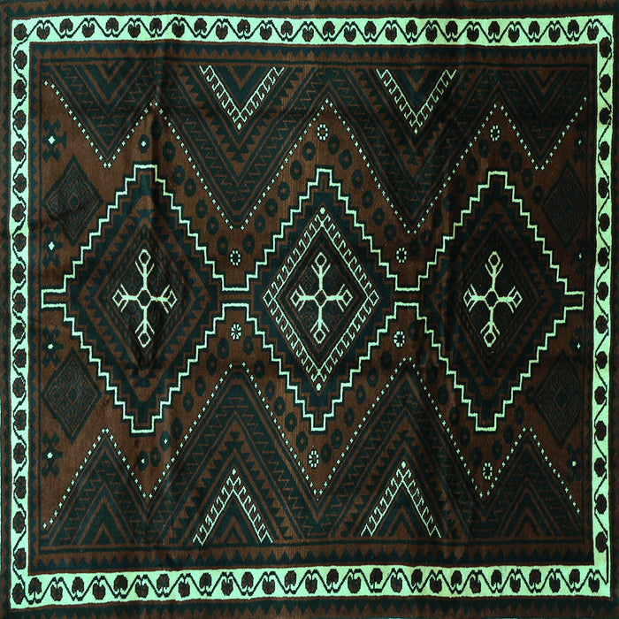 Square Persian Turquoise Traditional Rug, tr695turq