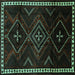 Square Persian Turquoise Traditional Rug, tr695turq