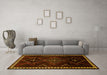 Machine Washable Persian Yellow Traditional Rug in a Living Room, wshtr695yw