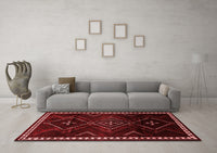 Machine Washable Persian Red Traditional Rug, wshtr695red