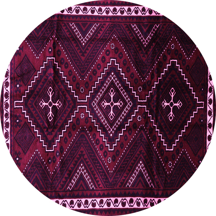 Round Persian Pink Traditional Rug, tr695pnk