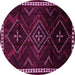 Round Persian Pink Traditional Rug, tr695pnk