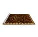 Sideview of Machine Washable Persian Yellow Traditional Rug, wshtr695yw