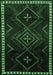 Machine Washable Persian Emerald Green Traditional Area Rugs, wshtr695emgrn