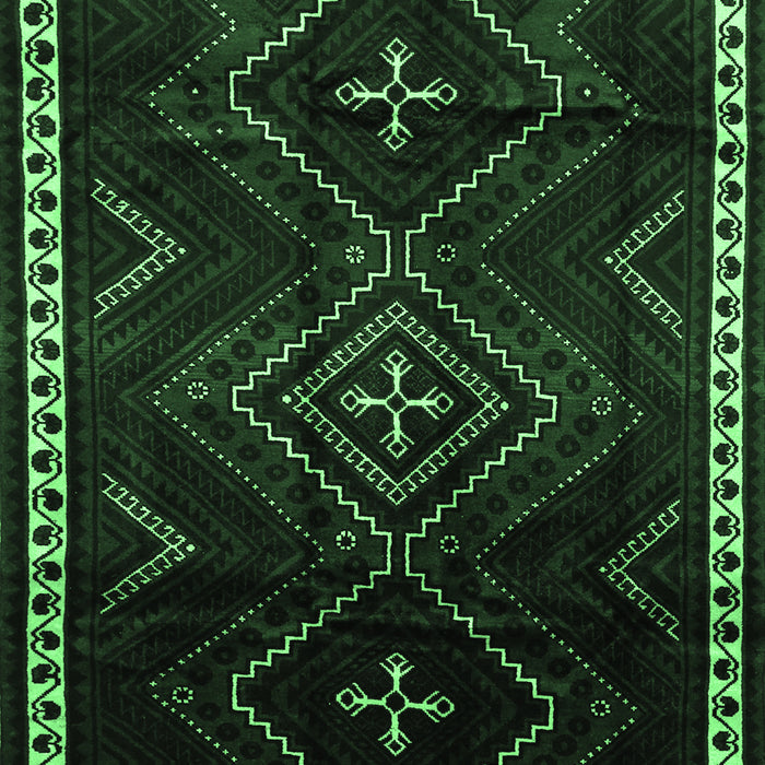 Machine Washable Persian Emerald Green Traditional Area Rugs, wshtr695emgrn