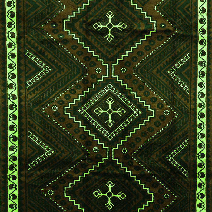 Serging Thickness of Machine Washable Persian Green Traditional Area Rugs, wshtr695grn