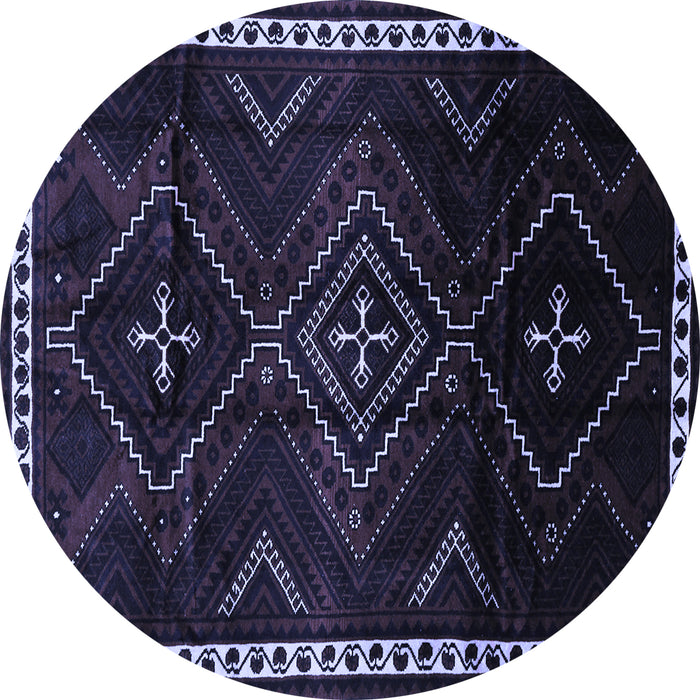 Round Persian Blue Traditional Rug, tr695blu