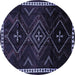 Round Persian Blue Traditional Rug, tr695blu