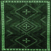 Square Persian Emerald Green Traditional Rug, tr695emgrn