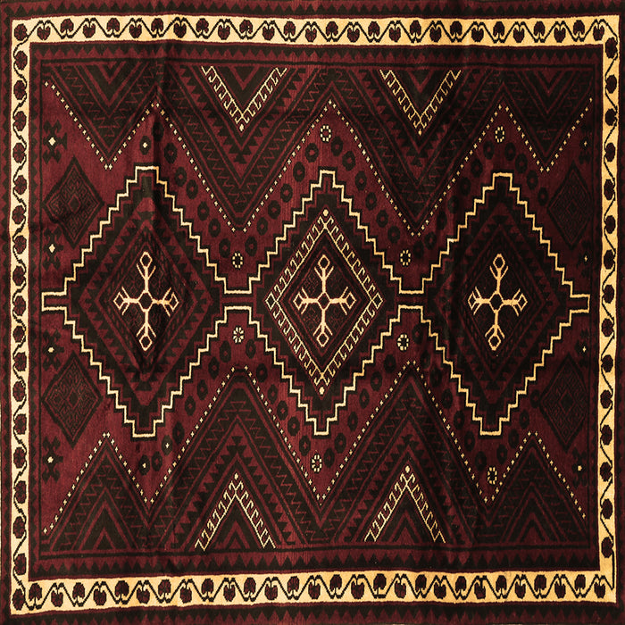 Square Persian Brown Traditional Rug, tr695brn