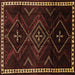 Square Persian Brown Traditional Rug, tr695brn