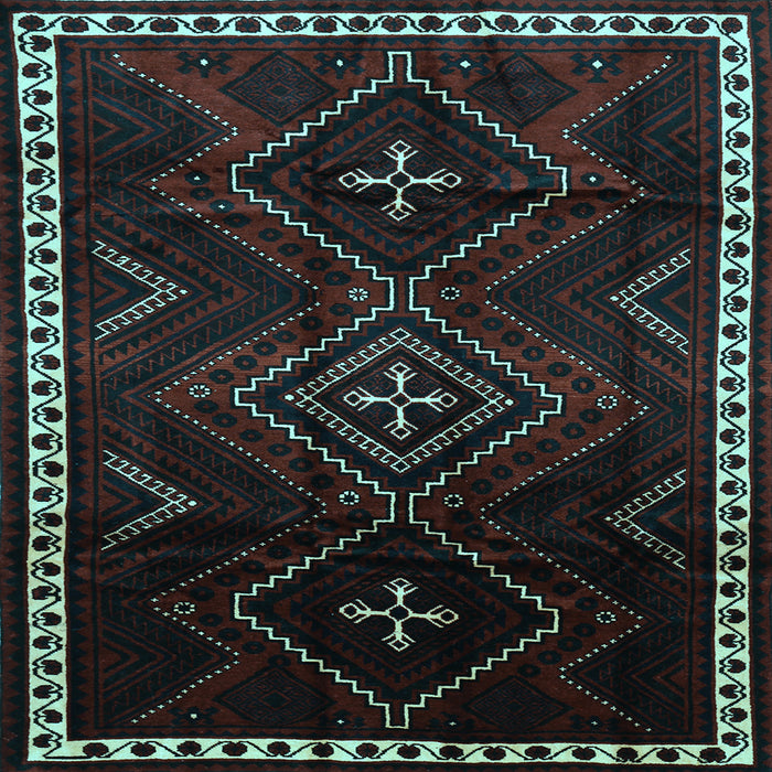 Square Machine Washable Persian Light Blue Traditional Rug, wshtr695lblu