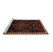 Sideview of Machine Washable Persian Brown Traditional Rug, wshtr695brn