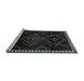 Sideview of Machine Washable Persian Light Blue Traditional Rug, wshtr695lblu