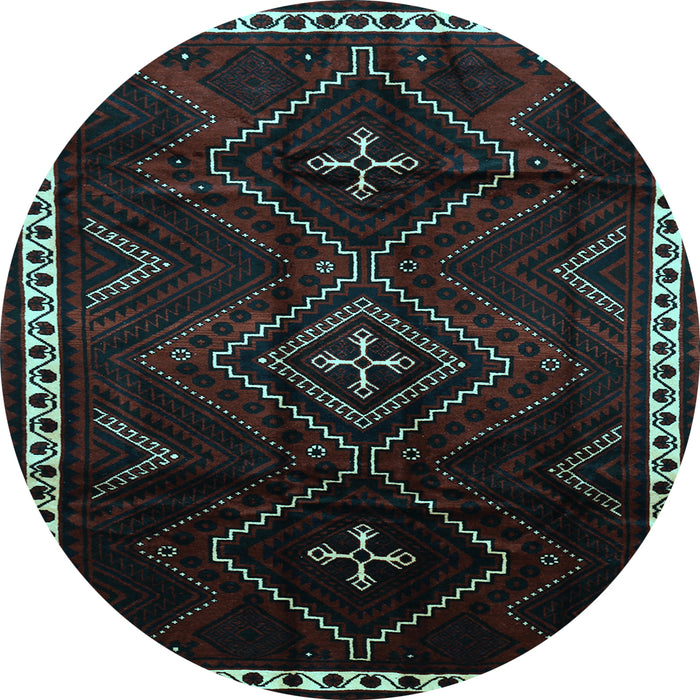 Round Machine Washable Persian Light Blue Traditional Rug, wshtr695lblu