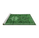 Sideview of Machine Washable Persian Emerald Green Traditional Area Rugs, wshtr696emgrn