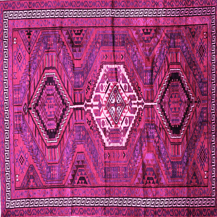 Square Machine Washable Persian Pink Traditional Rug, wshtr696pnk